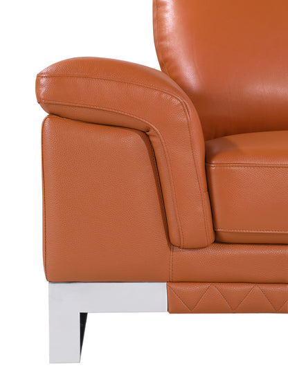 Jessi Top Grain Italian Leather Loveseat - Camel