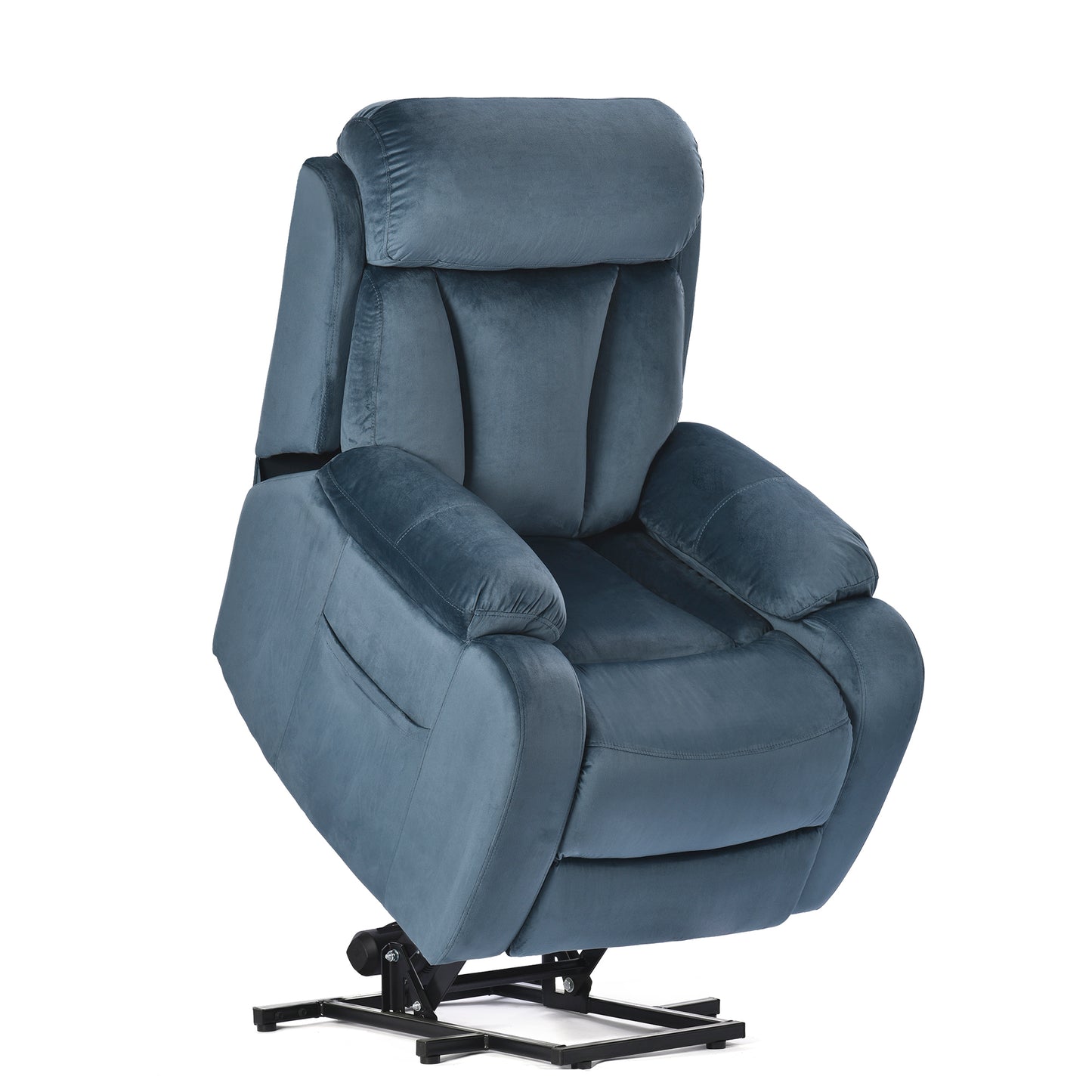 Rios Velvet Lift Chair Recliner - Navy Blue