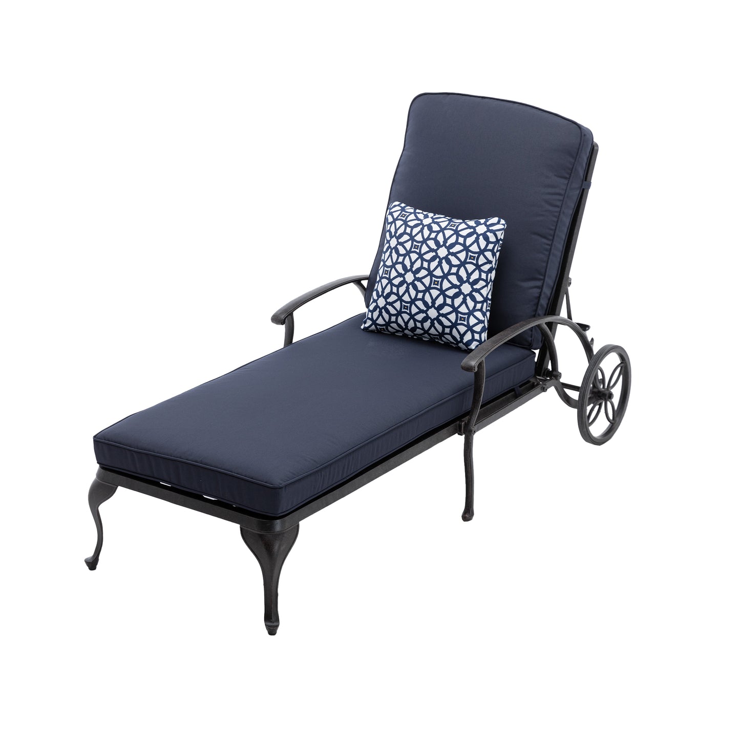 Viviana Chaise Lounge Outdoor Chair with Wheels - Brown