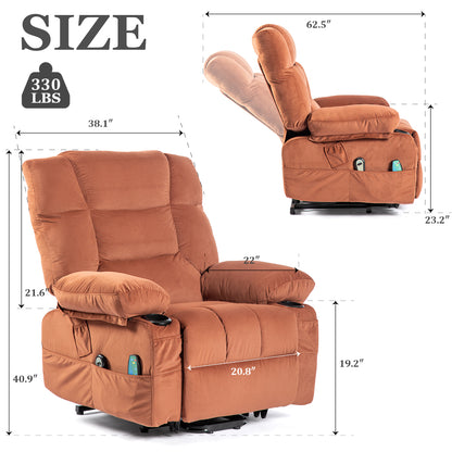 Parsons Power Lift Recliner with Massage Function - Brown