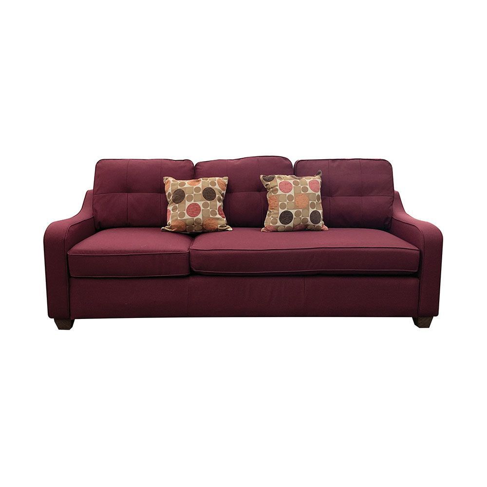 Cleavon  Sectional Linen Sofa w/2 Pillows - Red