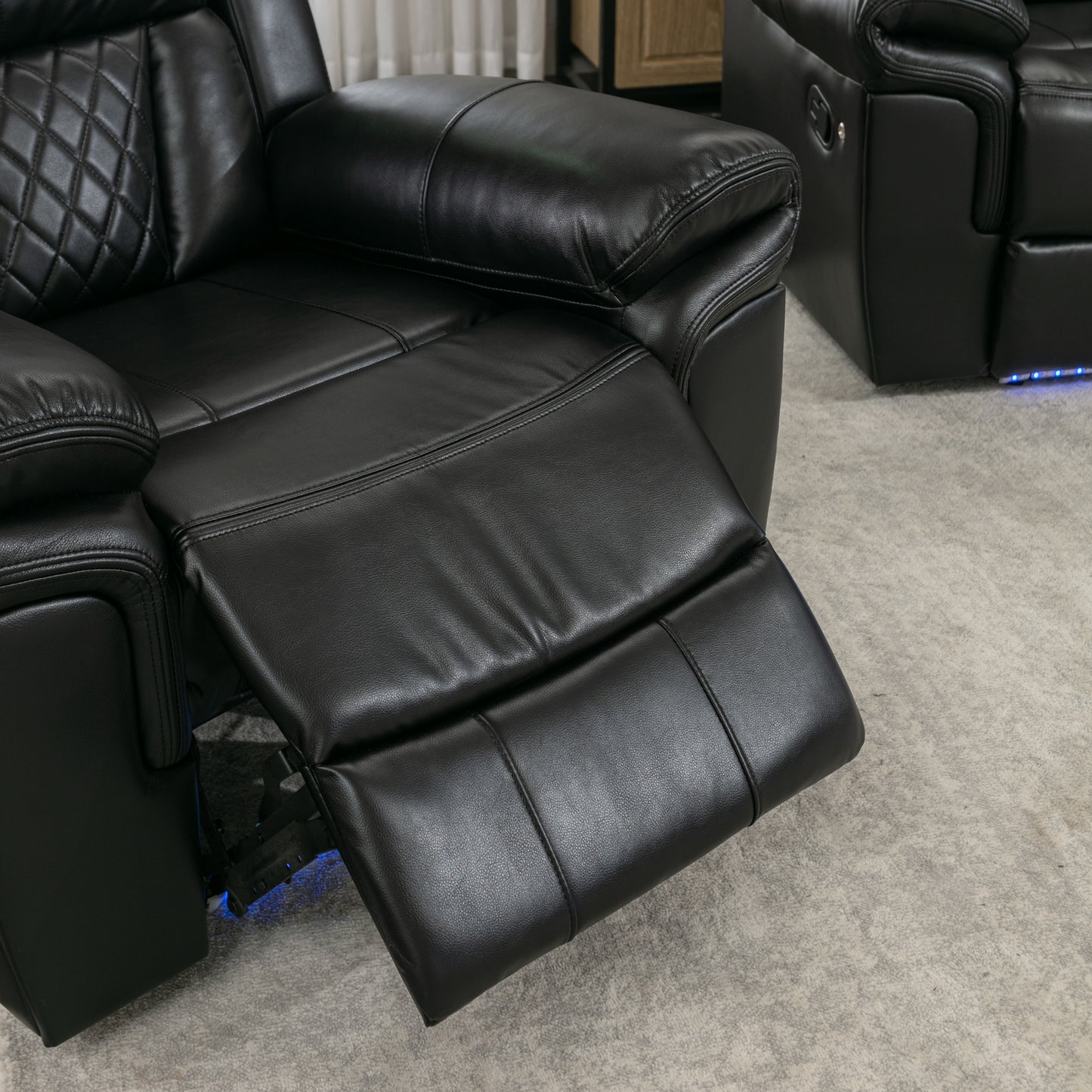 Milo 3 Pieces Recliner Sofa Sets - Black