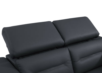 Honcho Top Grain Italian Leather Sofa with Power Recliner - Dark Grey