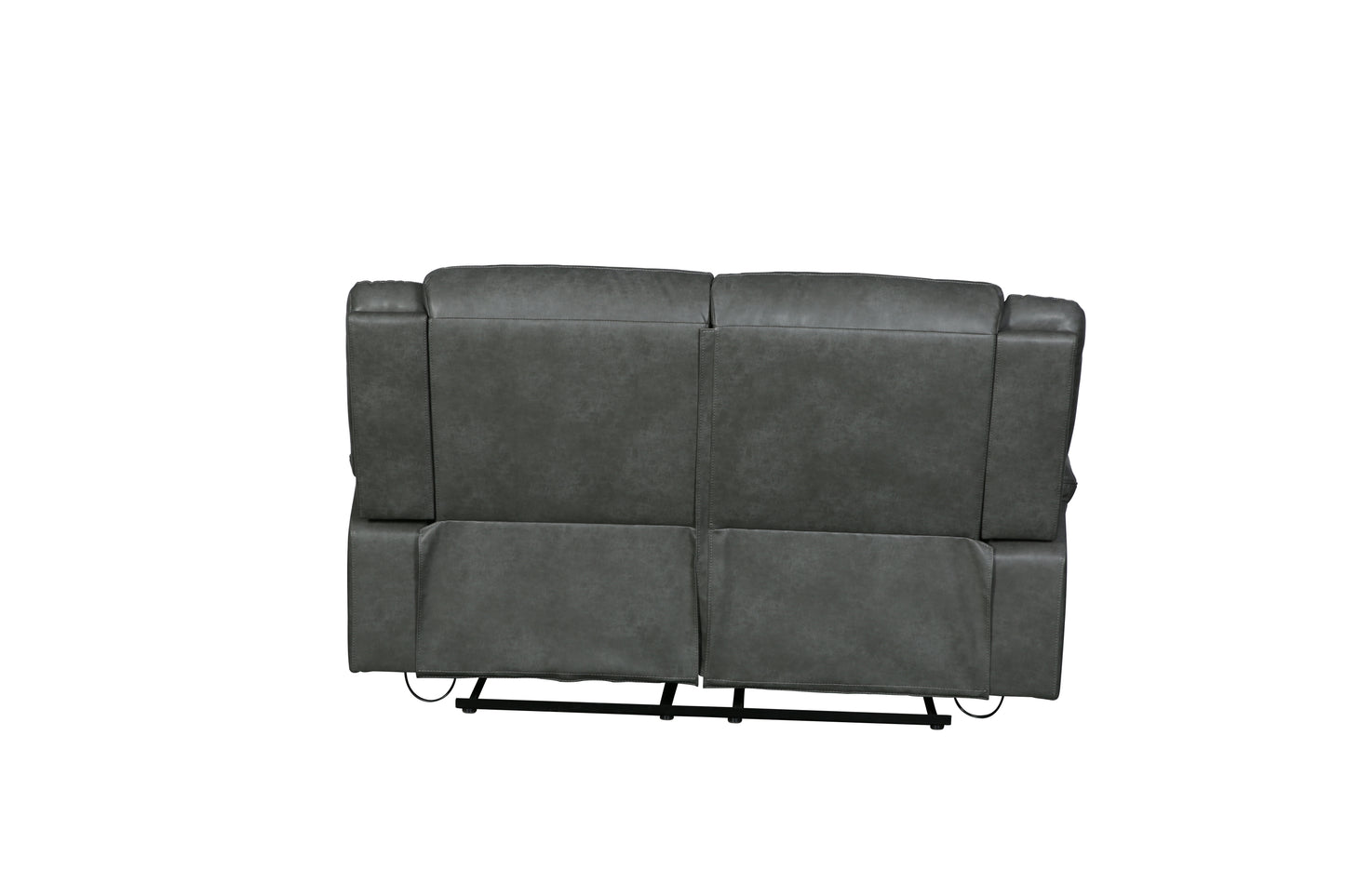 Noor Leather-Air Reclining Loveseat - Gray