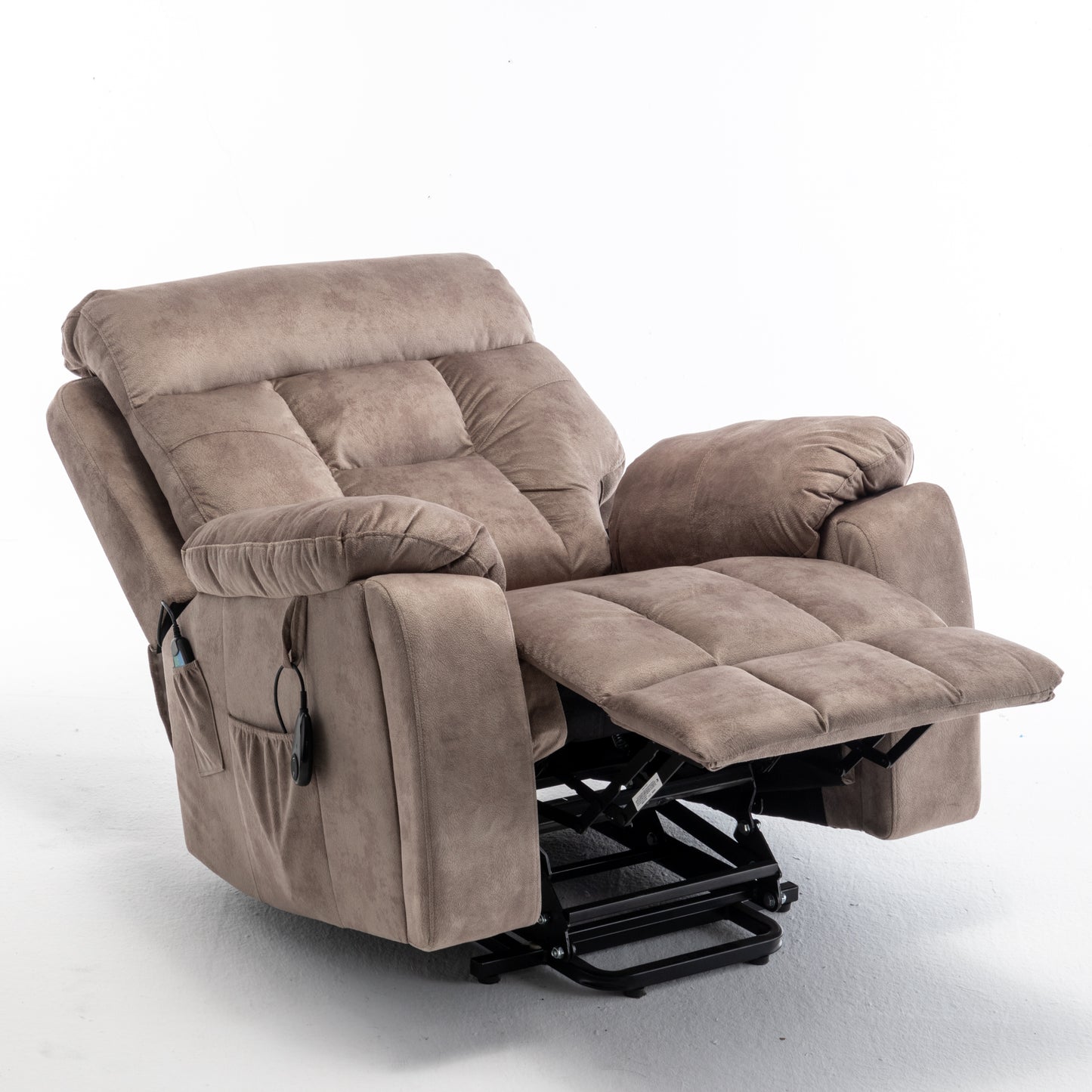 Wilson Power Electric Velvet Reclining Chair - Light Brown