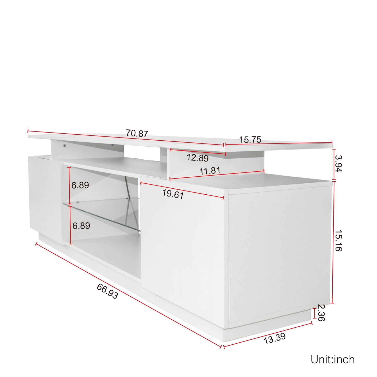 Utto TV Stand for 80 Inch TV Stands - White