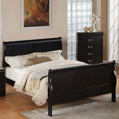 Louis Philippe III Queen Bed - Black