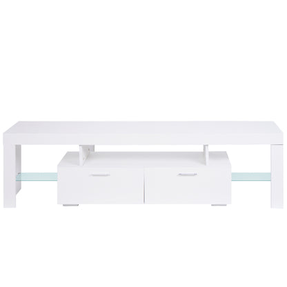 Feno TV Stand with LED Lights - White