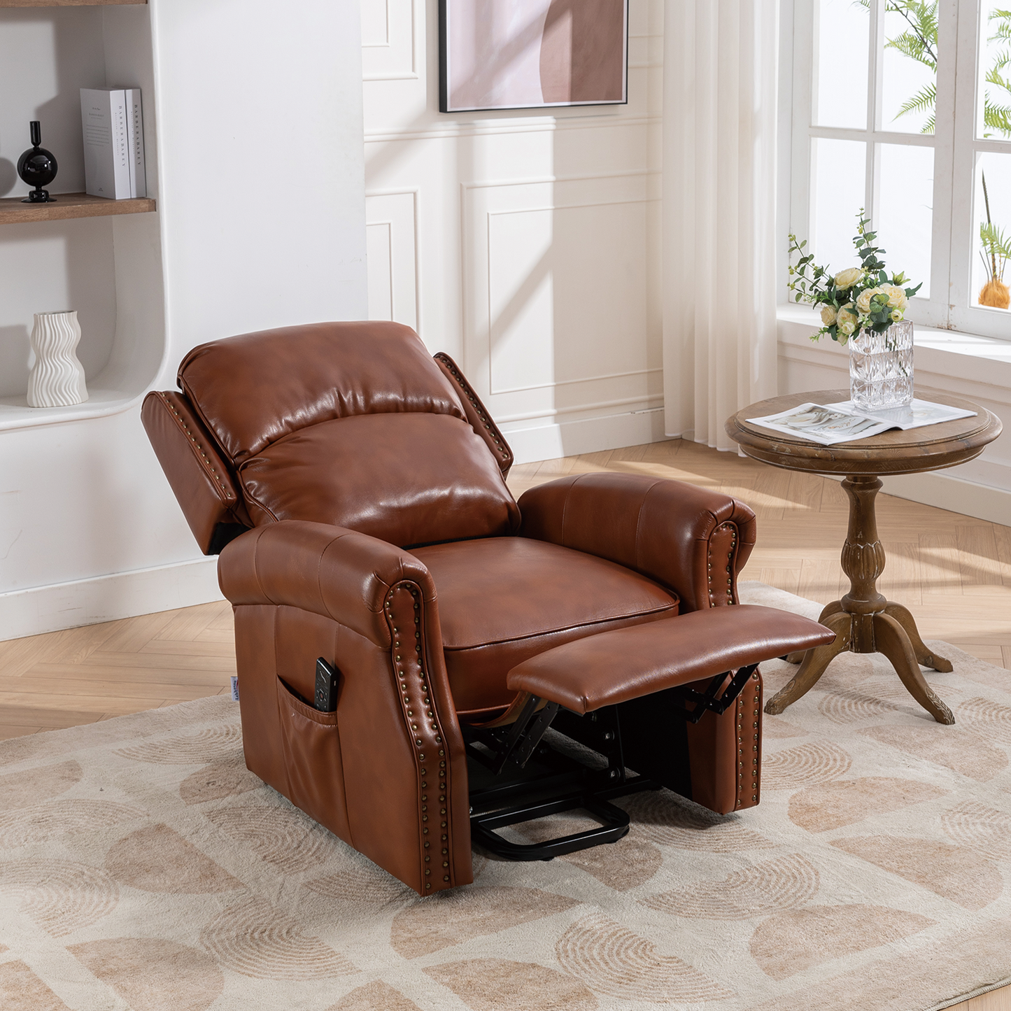 Ramos Power Lift Recliner with Massage - Caramel