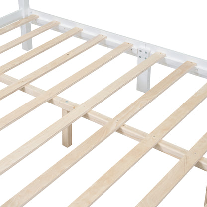 Quarto Full Size Wood Platform Bed Frame - White