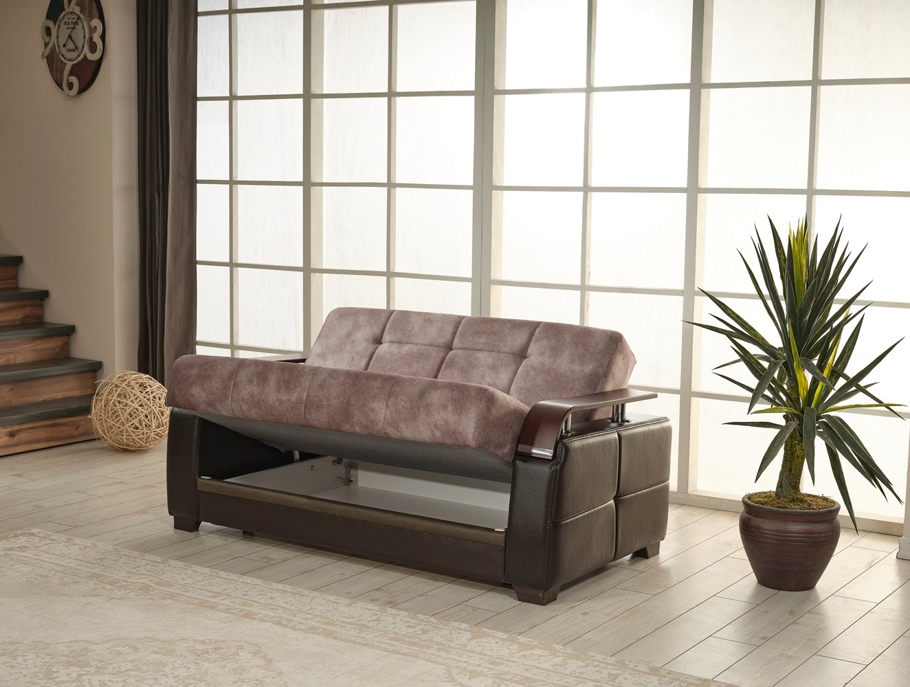 Reginaldo Modern Sleeper Loveseat - Light Brown