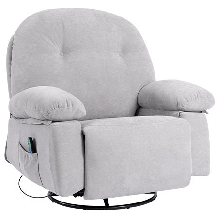 Meza Swivel Massage Rocker Recliner with Heat - Light Gray