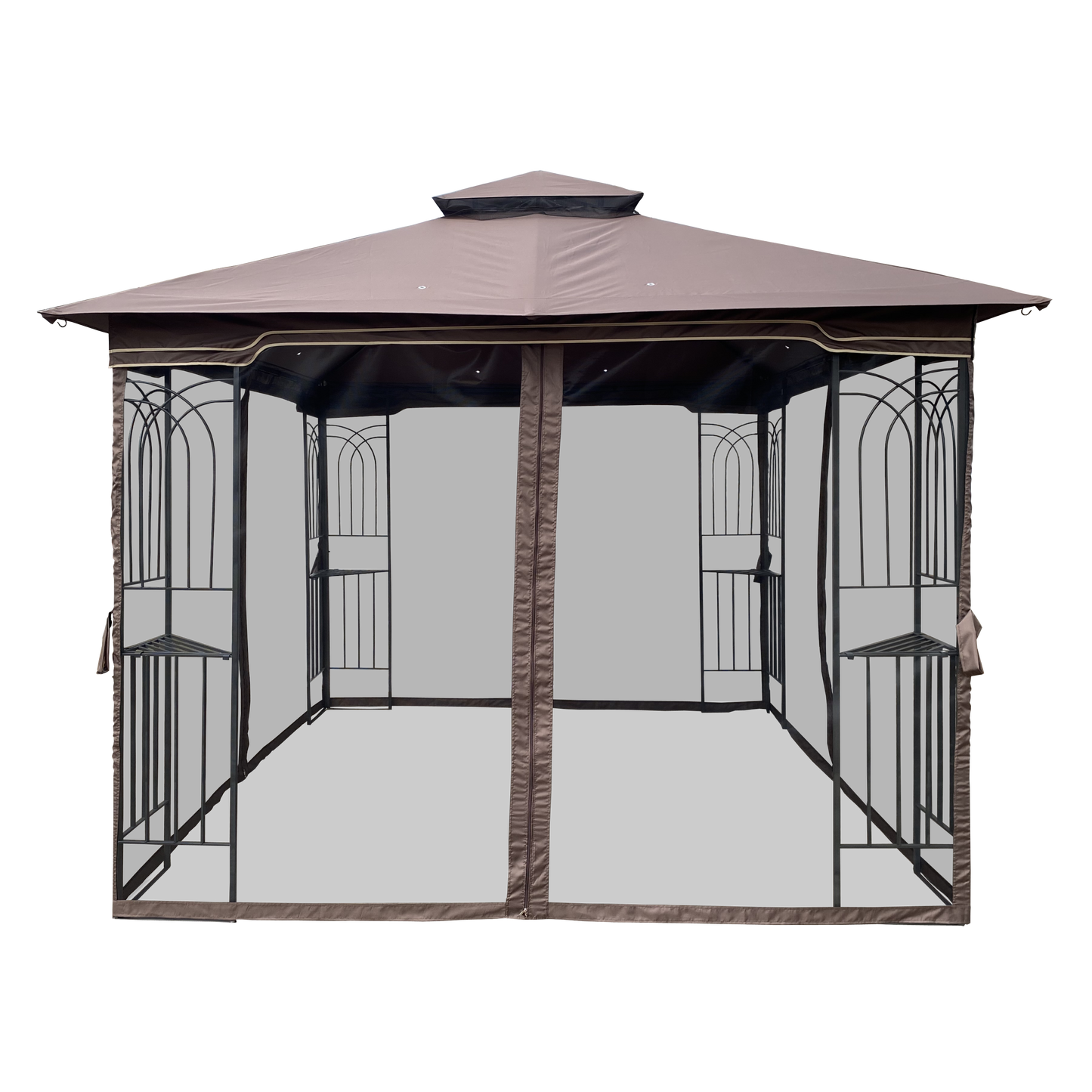 Zamora 10 x 10 ft Outdoor Patio Gazebo Canopy Tent - Brown