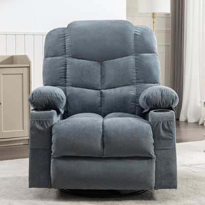 Hamza Recliner Chair Oversized with Massage and Heat - Blue