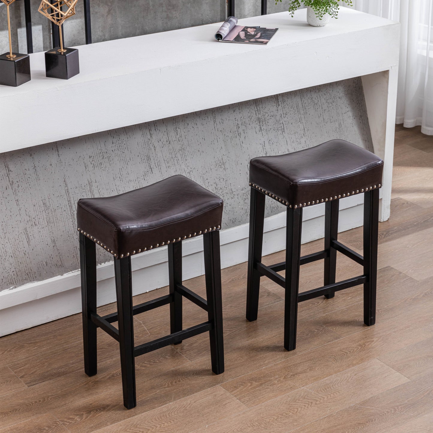 Urban Counter Height 29" Bar Stools -  Brown  Set of 2