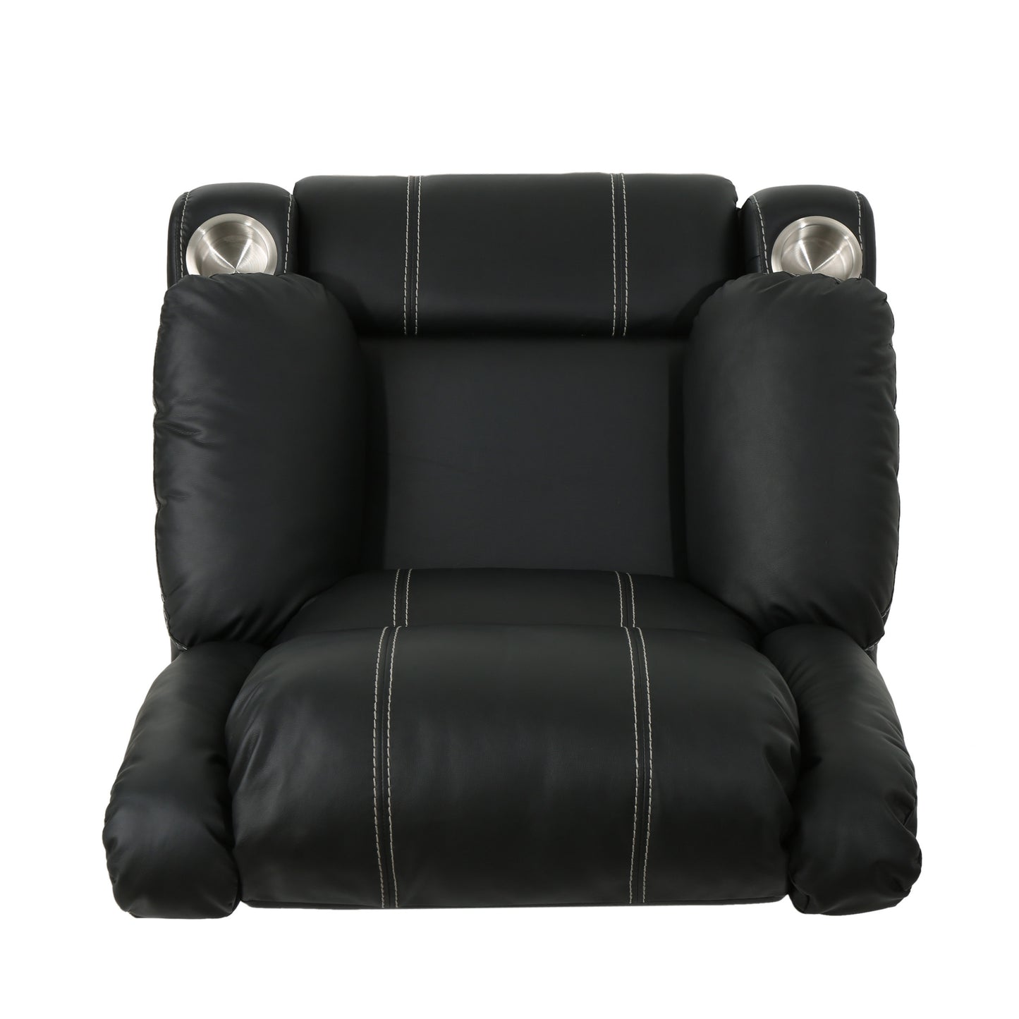 Aviana Glider Recliner Chair with Cup Holders - Black