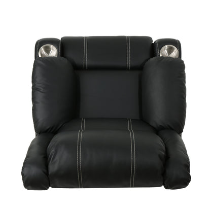 Aviana Glider Recliner Chair with Cup Holders - Black