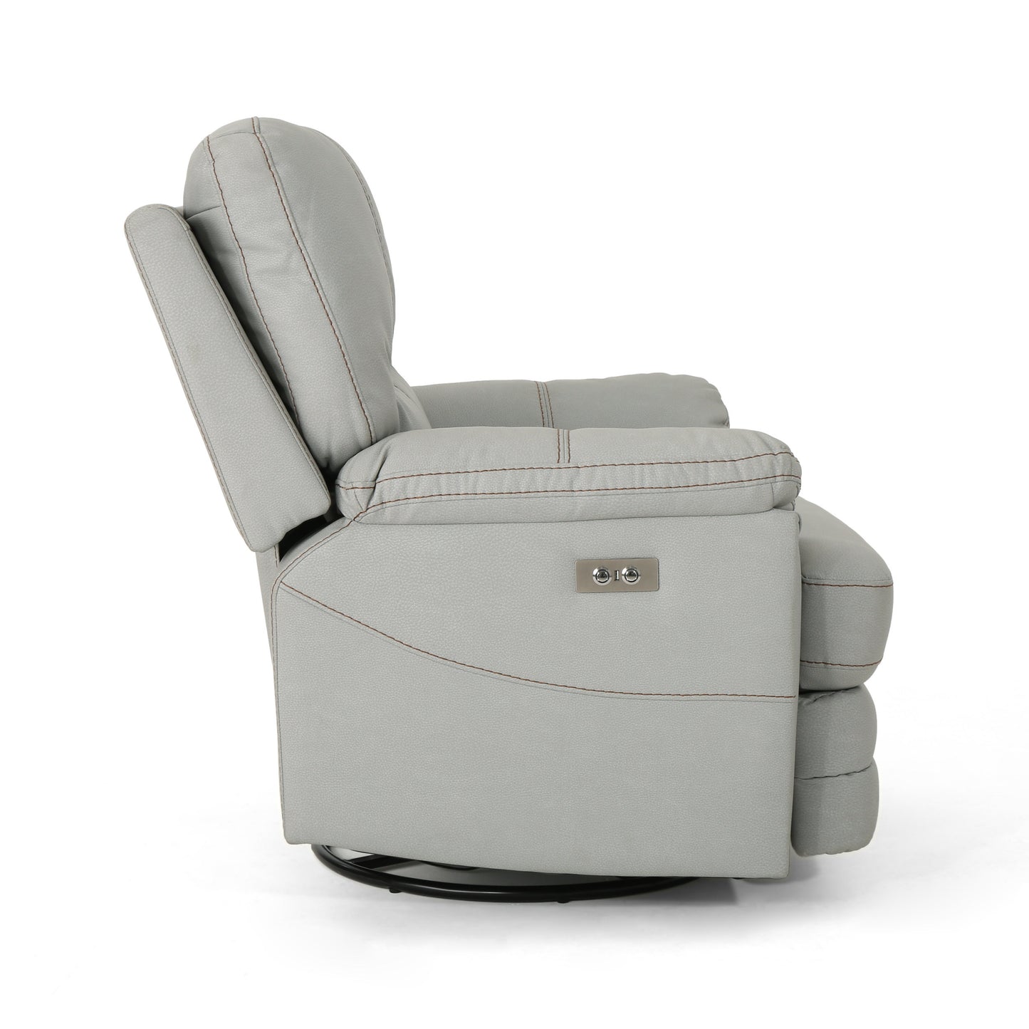 Vega Faux Leather Power Swivel Recliner Chair - Light Gray