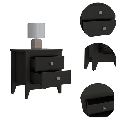 Windsor 2-Drawer Nightstand - Black