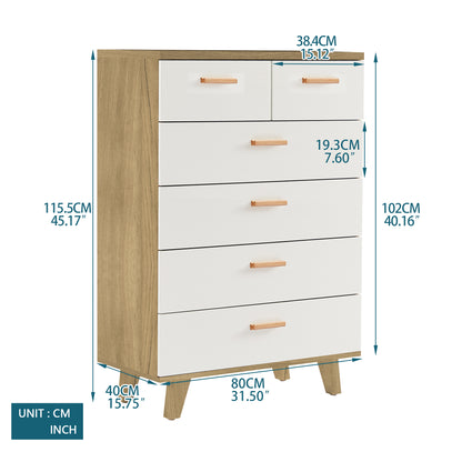 Olson II Drawer Dresser Cabinet - White Oak