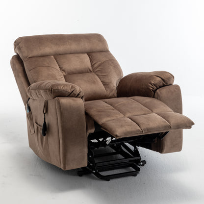 Wilson Power Electric Velvet Reclining Chair - Brown