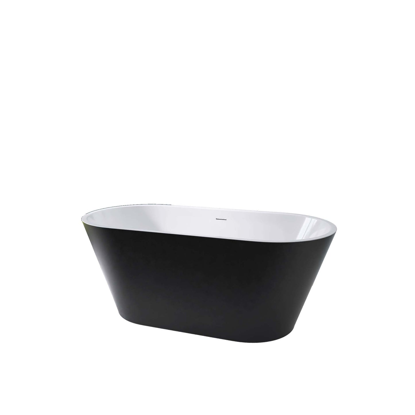 Madison 59" Minimalist  Acrylic Freestanding Soaking Bathtub  -  Matte Black