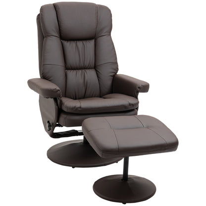 Morgan 360° Swivel Recliner Chair with Ottoman - Brown