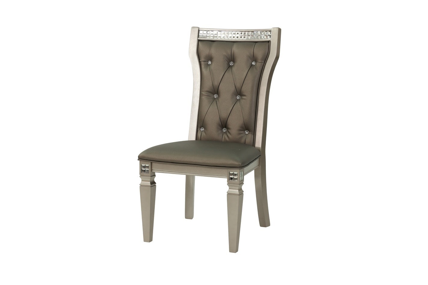 Bernard Cushion Button Tufted Dining Chair (Set of 2) - Silver