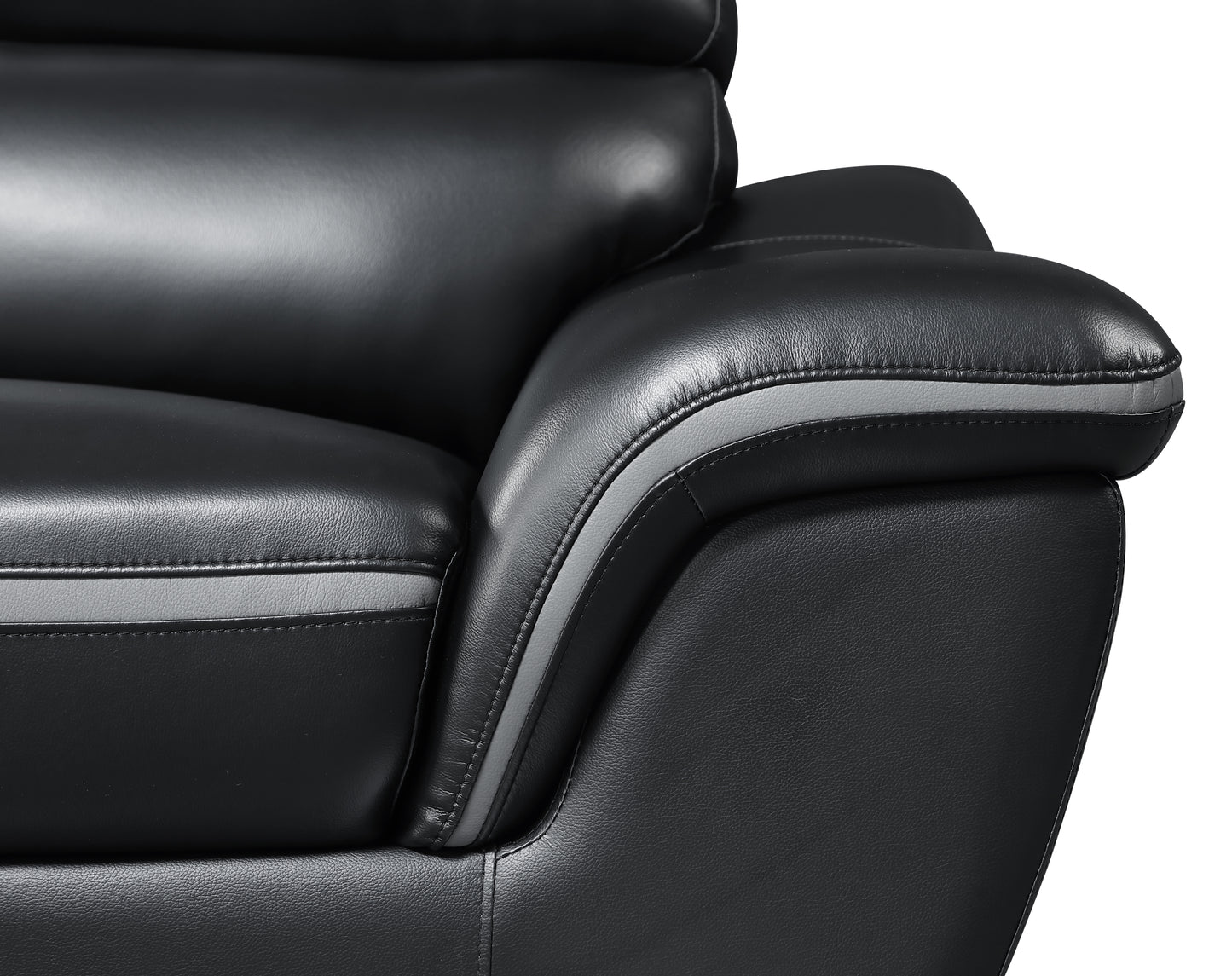 Eden Genuine Leather Loveseat - Black