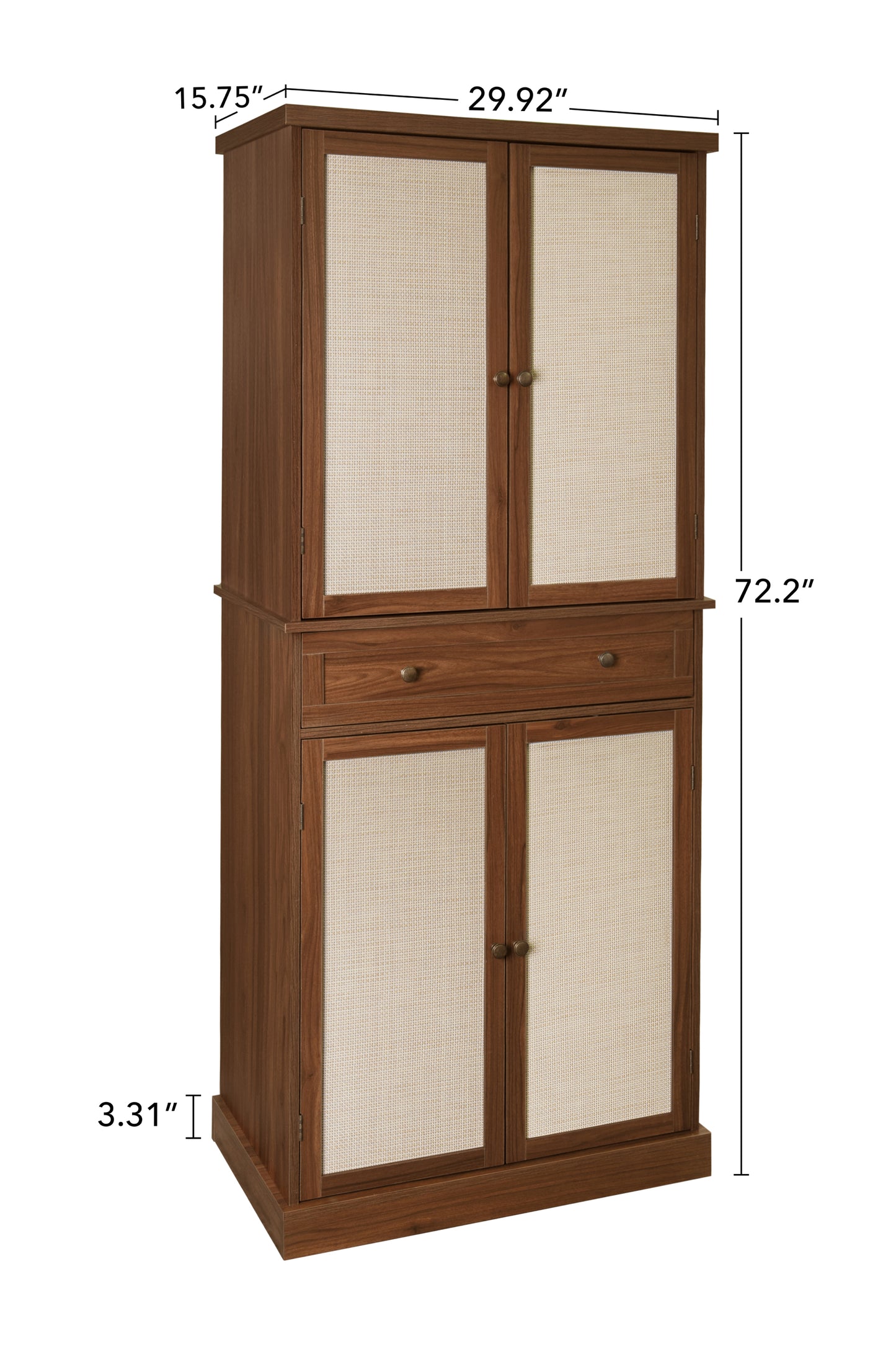 Robu 4 Door Cabinet with 1 Drawer - Walnut