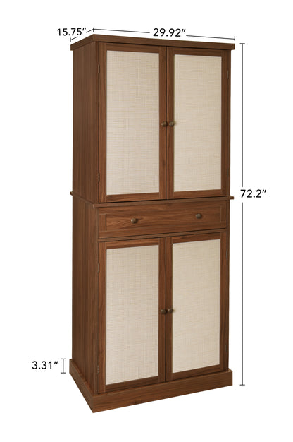 Robu 4 Door Cabinet with 1 Drawer - Walnut