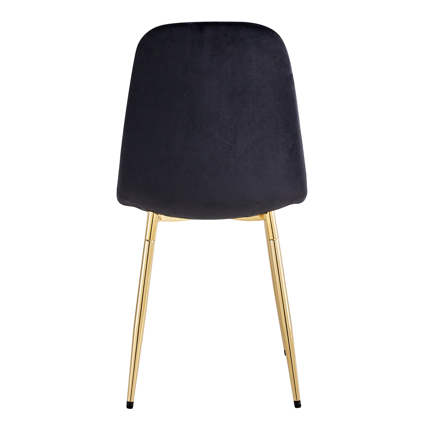 Pax Dining Velvet Chairs with Golden Metal Leg (Set of 6) - Black