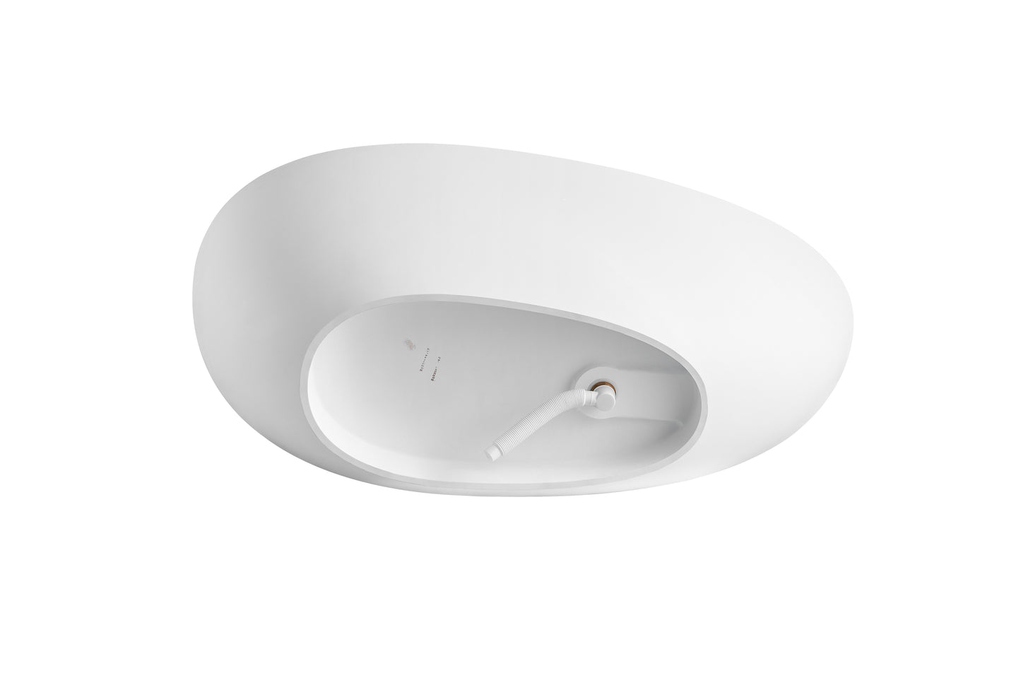 Relaxa 71" Solid Surface Freestanding  Bathtub  -  Matte White