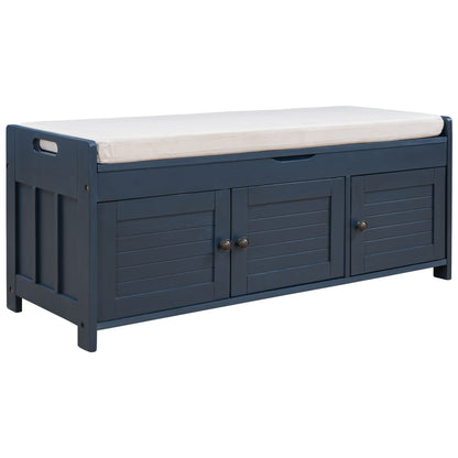 Trex Storage Bench with 3 Shutter Doors - Antique Navy