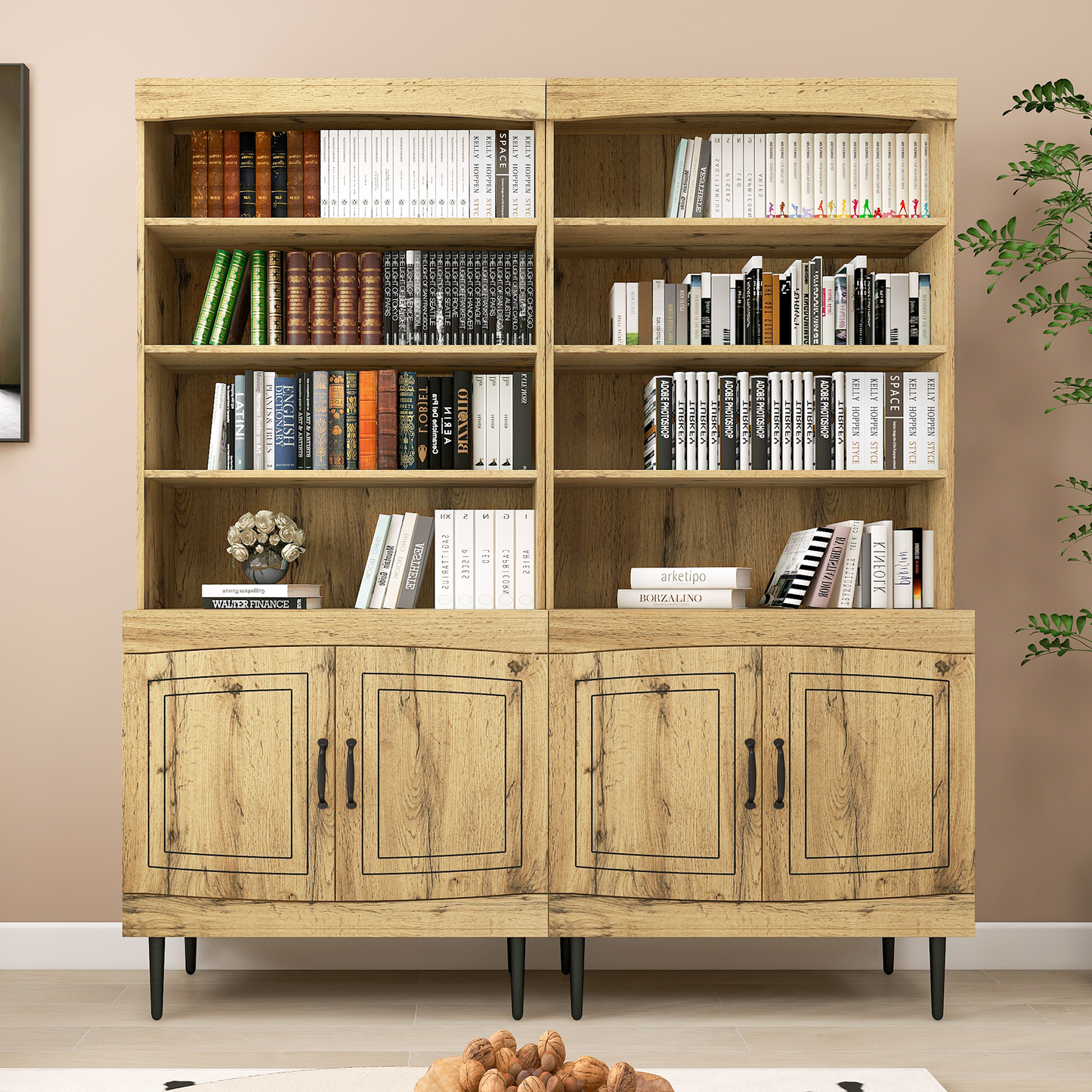 Zella Tall Storage Cabinet - Walnut