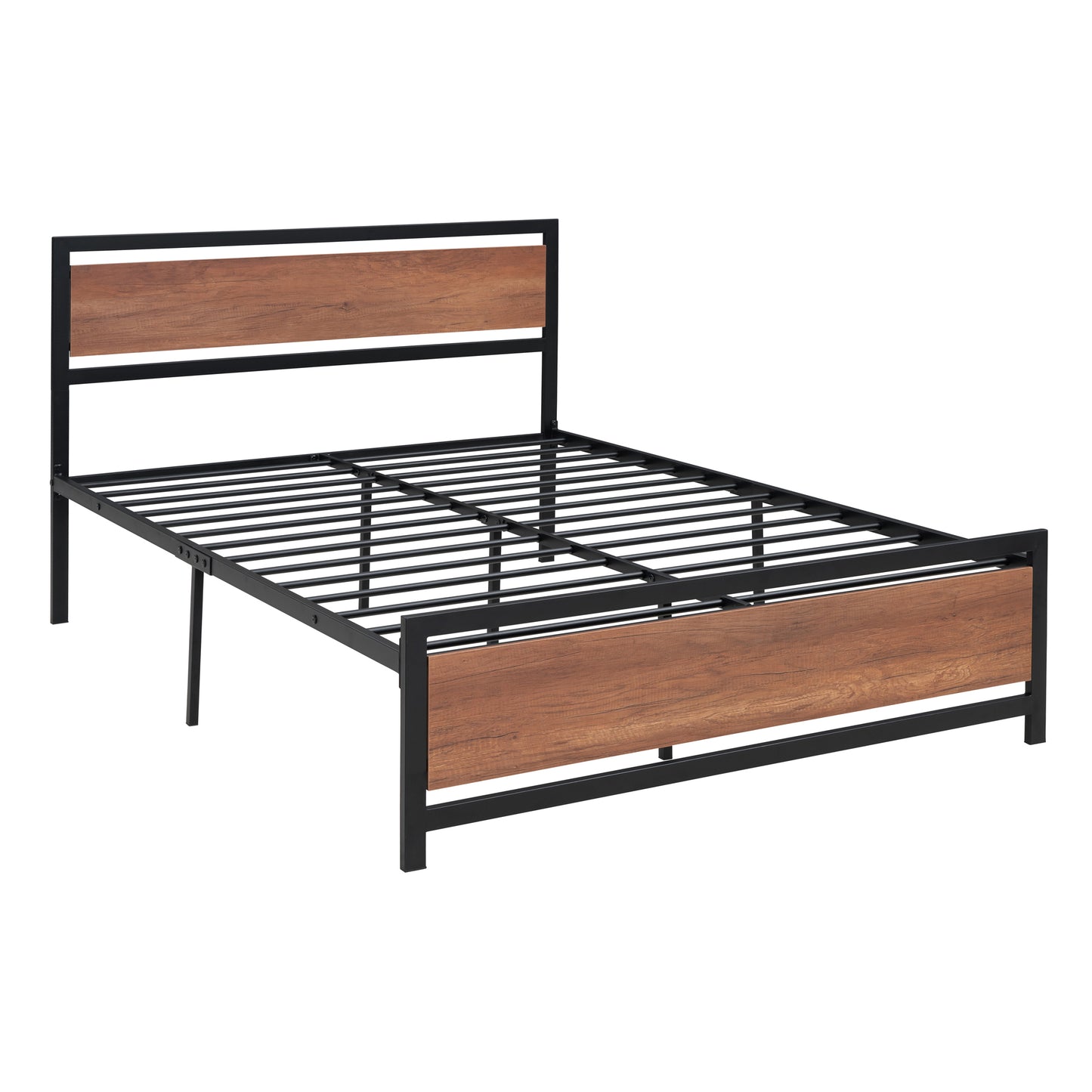 Quasar Full Size Metal and Wood Platform Bed - Black