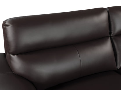 Eden Genuine Leather Loveseat - Brown