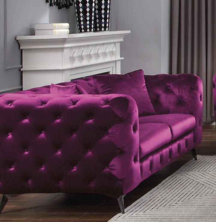 Atronia Fabric Loveseat - Purple