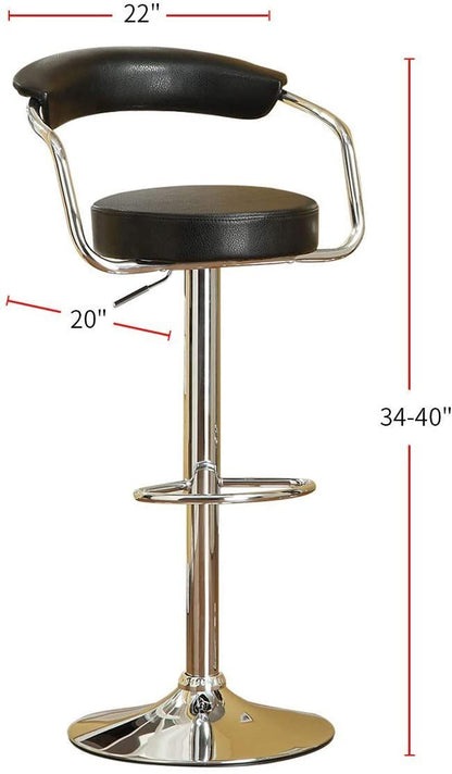 Park Adjustable Swivel  Bar Stool - Black Set of 2