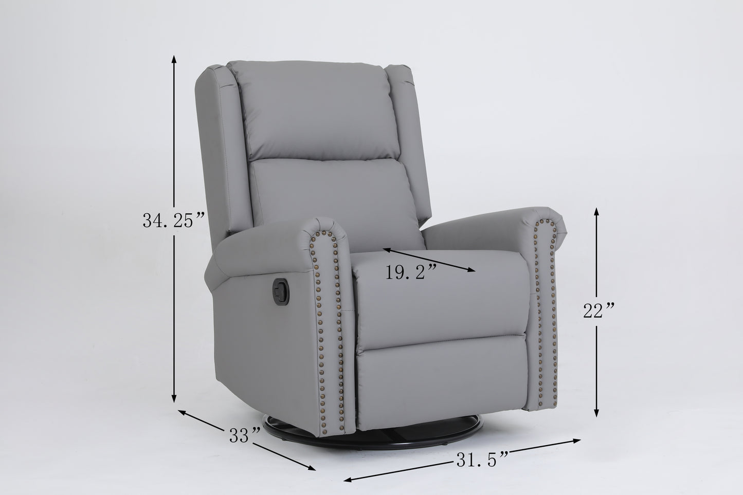 Daniela 360 Swivel Manual Recliner - Gray