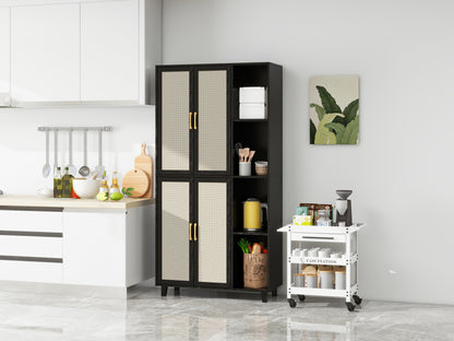 Acuna II 4 Door Storage Cabinet - Black