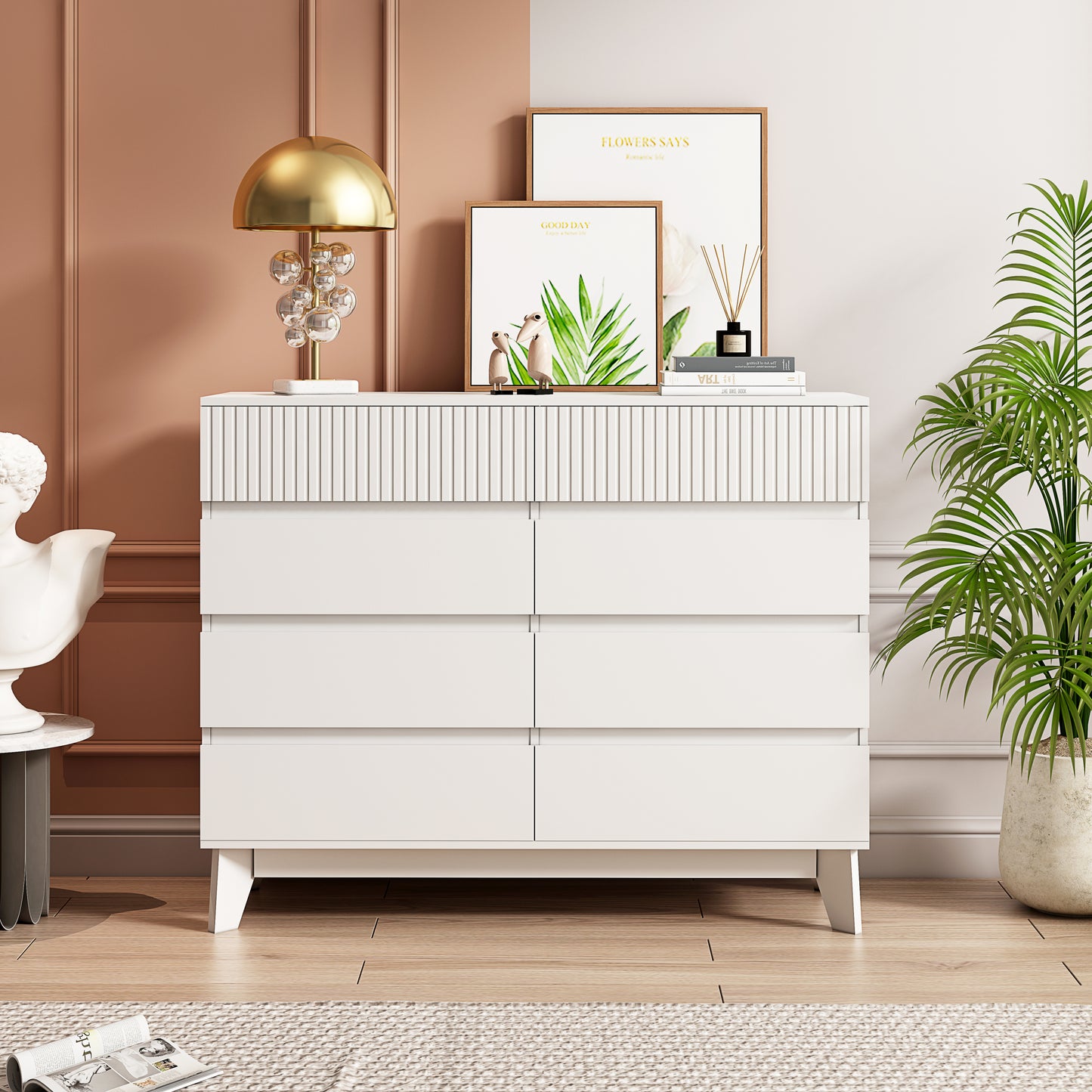 Nao 8-Drawers Storage Cabinet - White