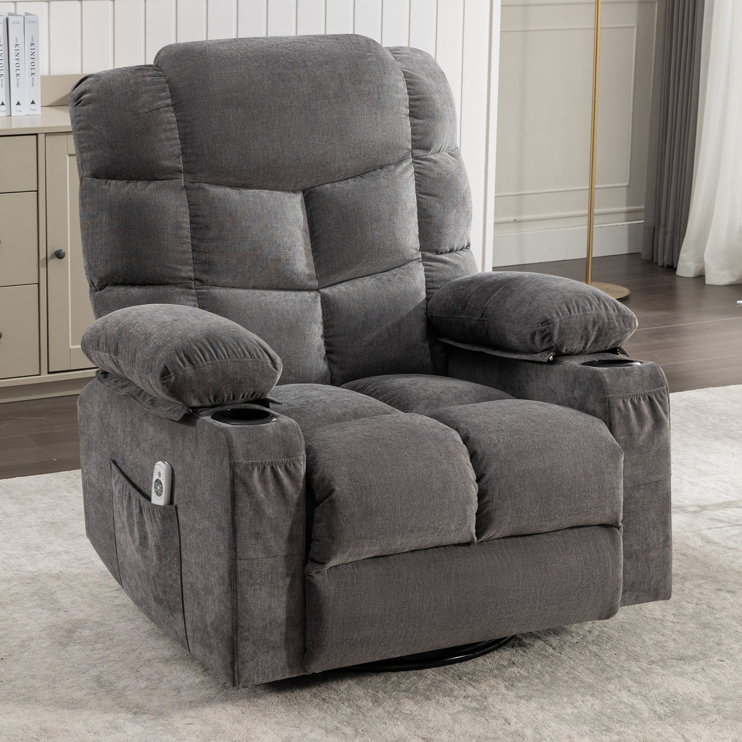 Cruiser Massage Rocker Recliner Chair - Gray