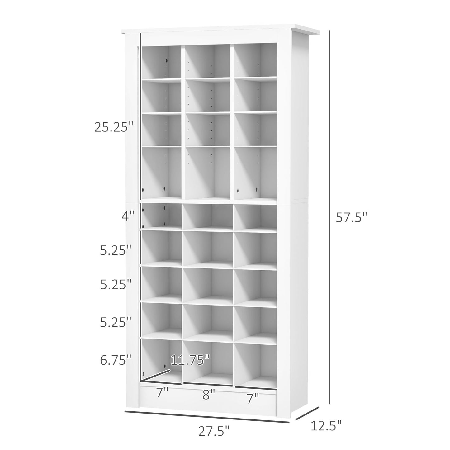 Savo Tall Shoe Cabinet - White