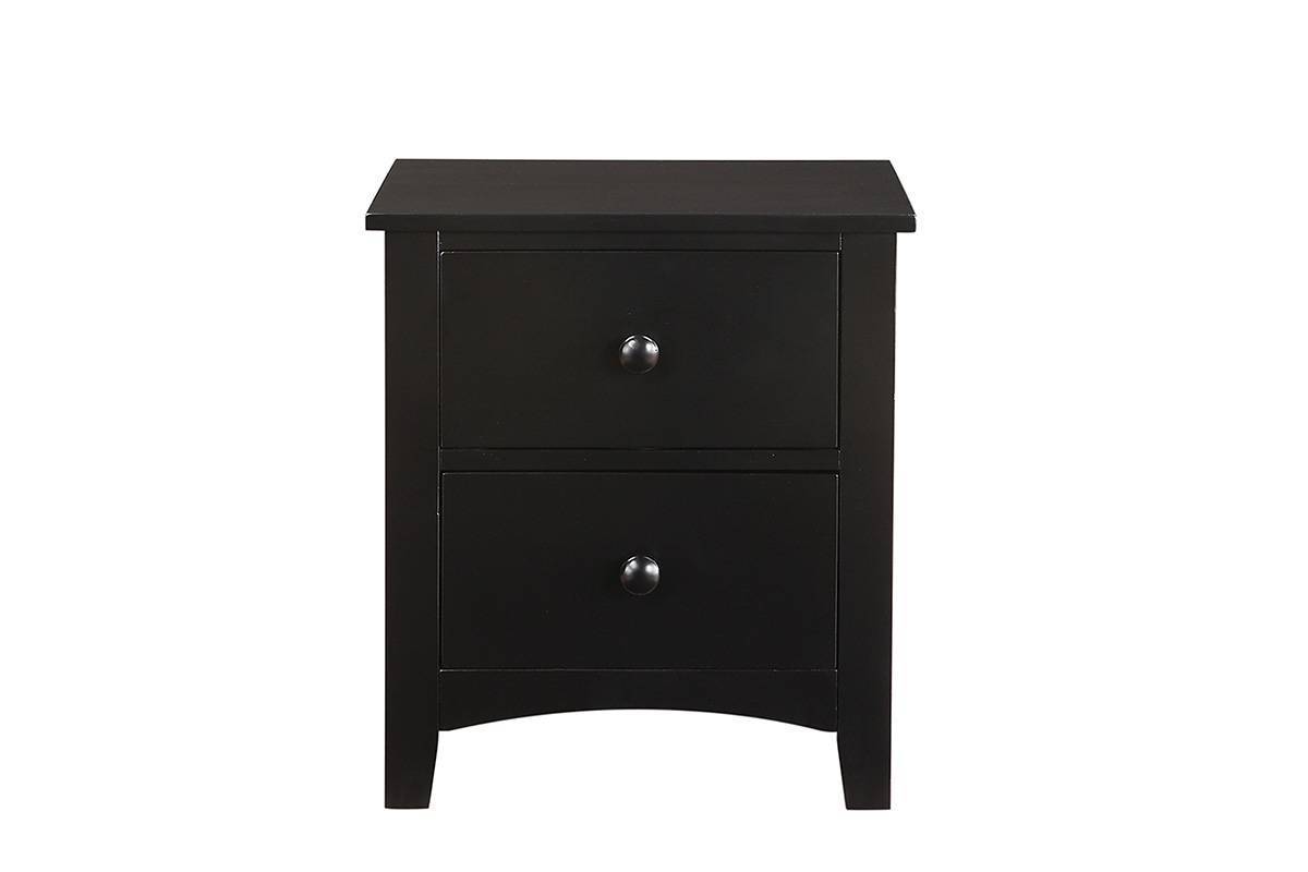 Berna Wooden Nightstand - Black