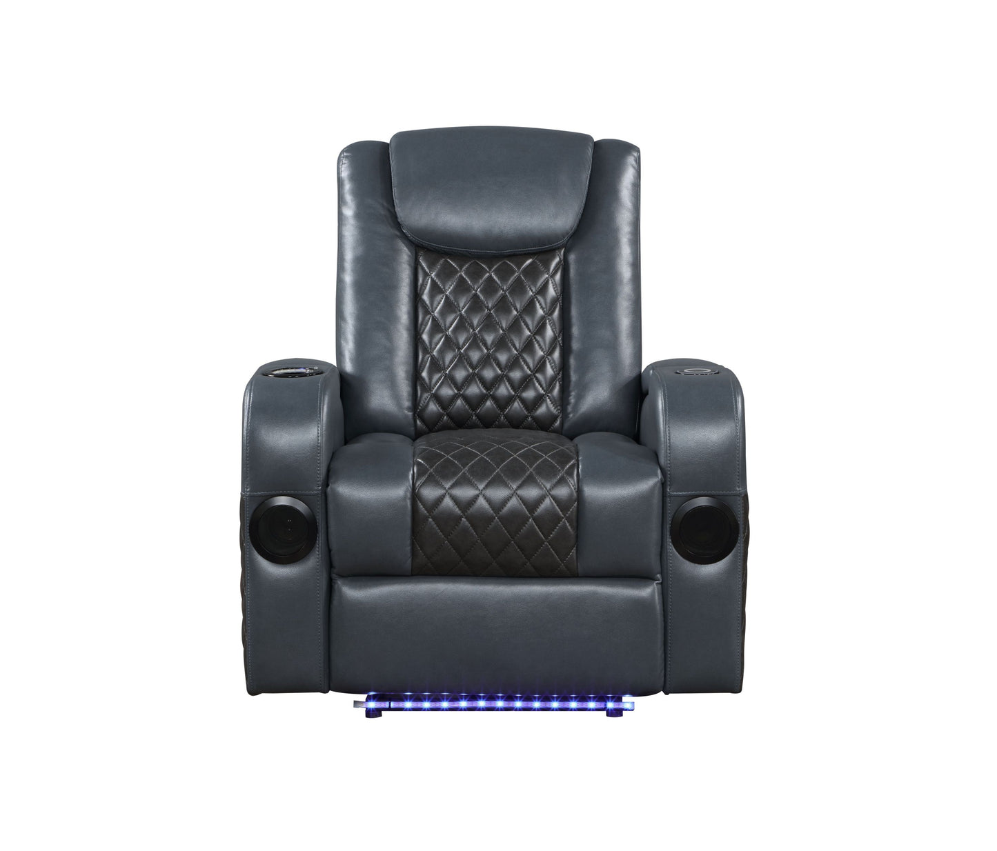 Alair Power Motion Recliner w/Bluetooth Speaker - Blue+Black