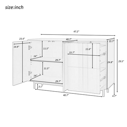 Noza II Sideboard Buffet Cabinet - Navy Blue