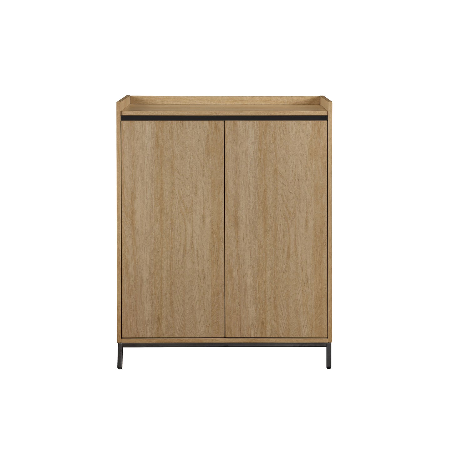 Ula Minimalist 2-Door Accent Cabinet - Light Brown