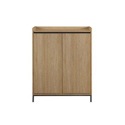 Ula Minimalist 2-Door Accent Cabinet - Light Brown