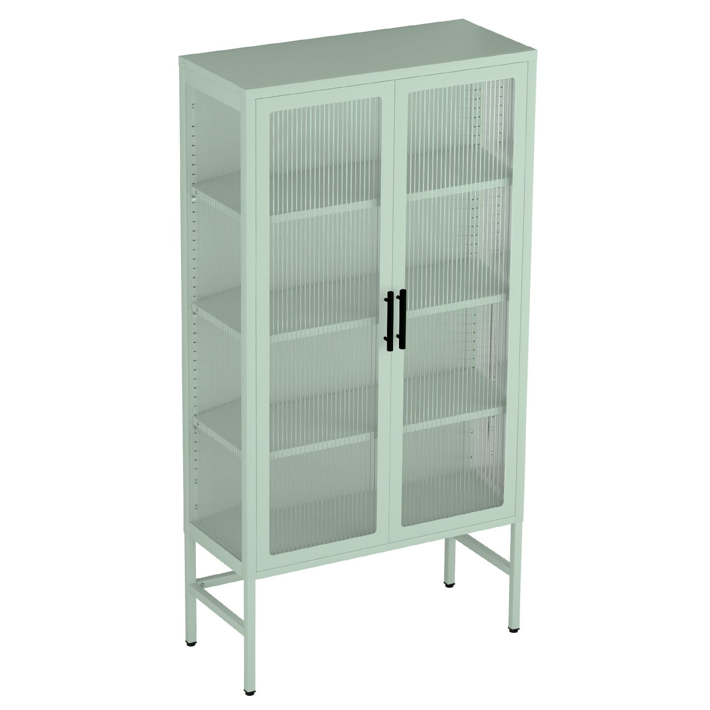 Pratt Glass Double Door Storage Cabinet - Mint Green